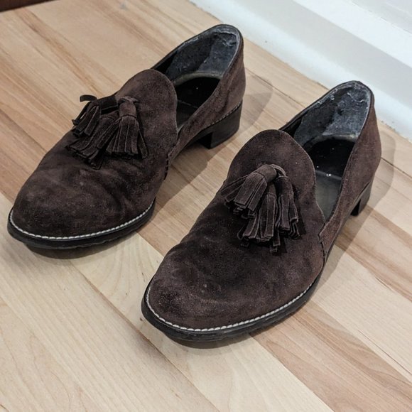 Stuart Weitzman "Guido" Brown Suede Loafers, size 8 - Picture 5 of 7